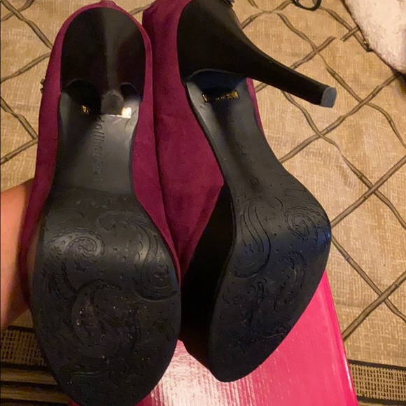 Plum velvet shoe booties - Picture 5 of 10